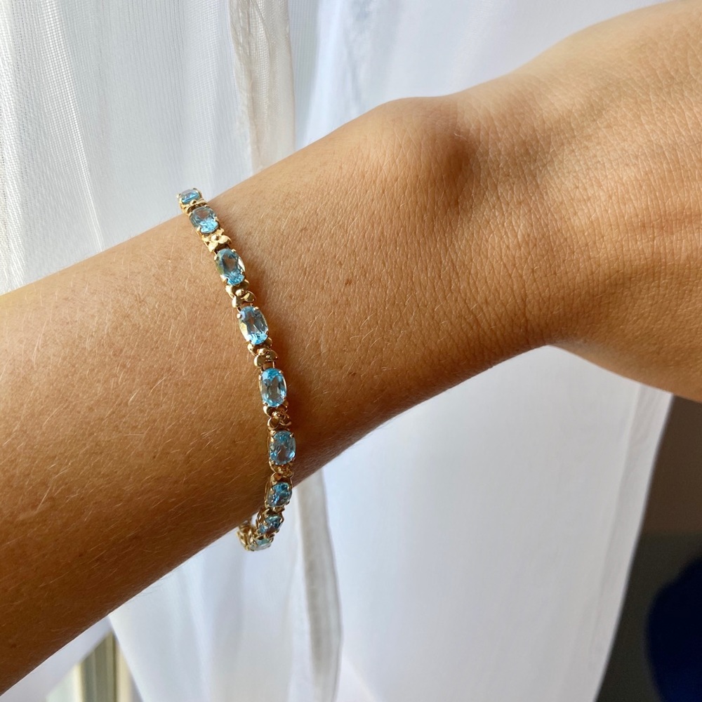 COPY - Blue Topaz Oval Tennis Bracelet